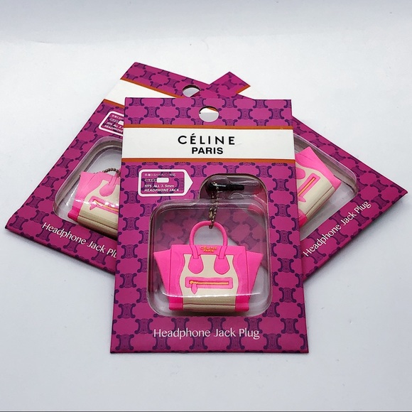 Pink/Beige Silicone Purse Cell Phone Charm - Picture 1 of 3